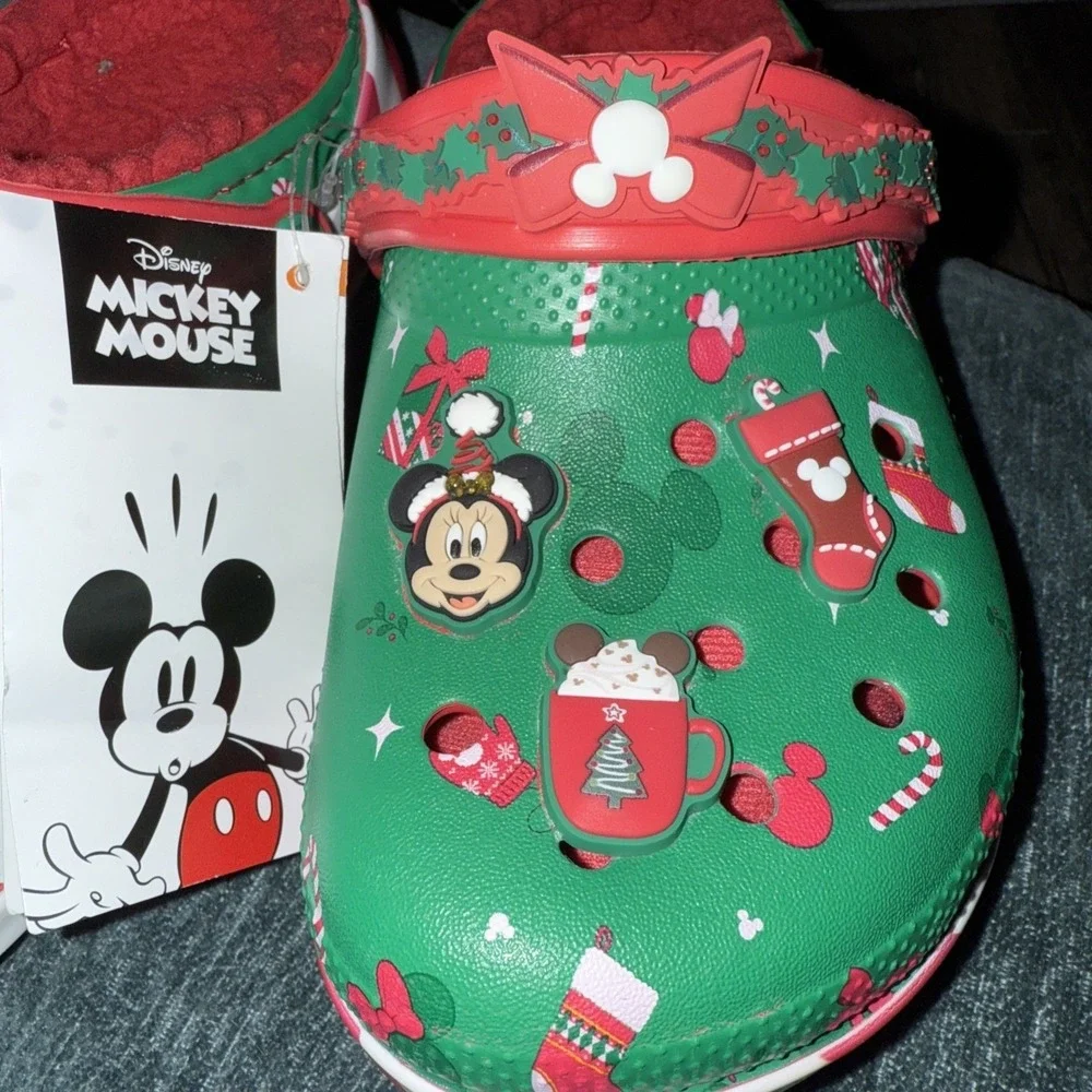 NEW DISNEY PARKS CHRISTMAS HOLIDAY CROCS CLOGS MICKEY & FRIENDS  Child Size C 12